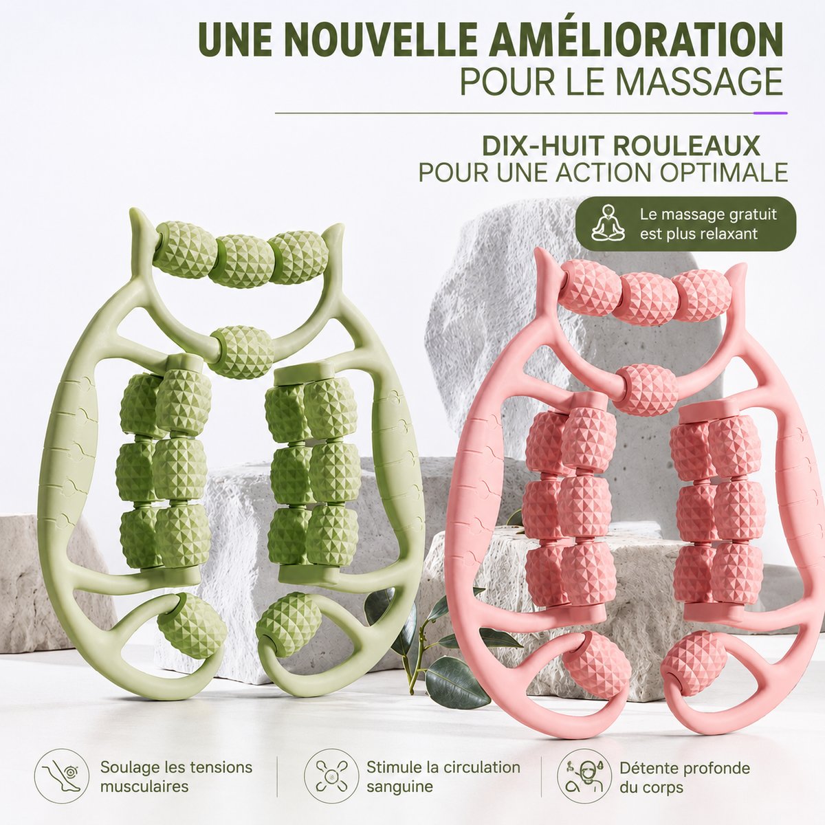 Rouleau Minceur Anti-Cellulite Pro – 18 Roulettes